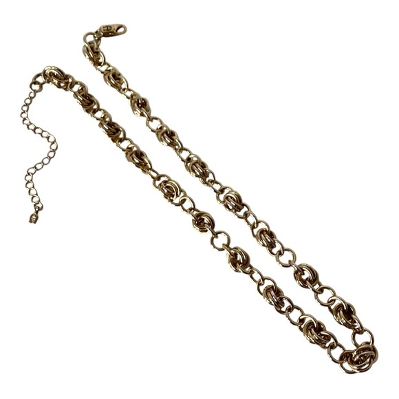 Etienne Aigner Gold Tone Choker Necklace Double Round Links Vintage EUC - Picture 4 of 8